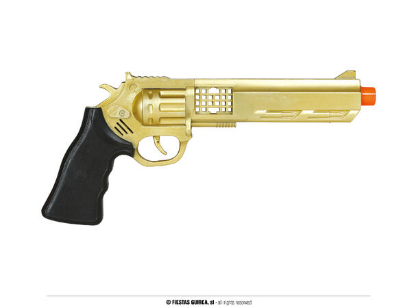 Revolver - Gull 1 Pistol i plast - 27cm - Voksen 