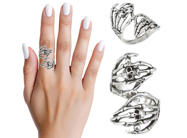 Ring - Sølv skjeletthender 1 Ring i metall 