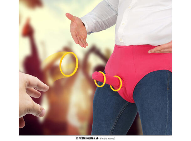 Ringspill - Truse med penis 1 Truse med penis og ringer 