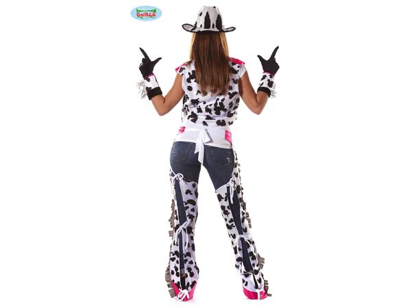 Rodeo Cowgirl - Hvit/rosa/brun 1 Damekostyme - str 42-44 (L) 