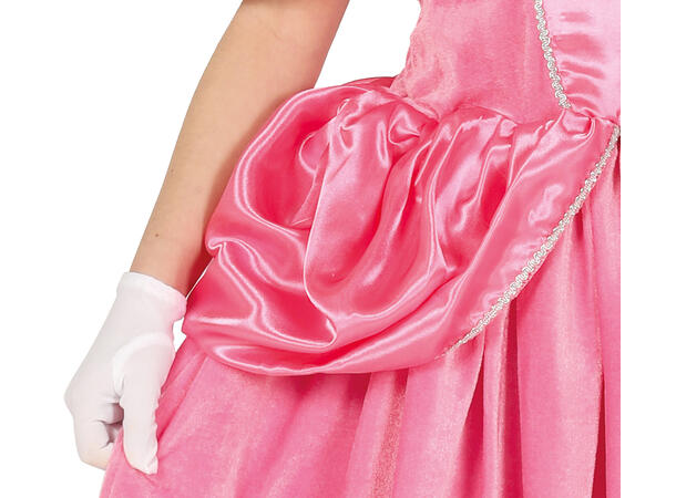 Rosa prinsesse - Kjole, Kappe og hette 1 Barnekostyme til jente - Str 7-9 År 