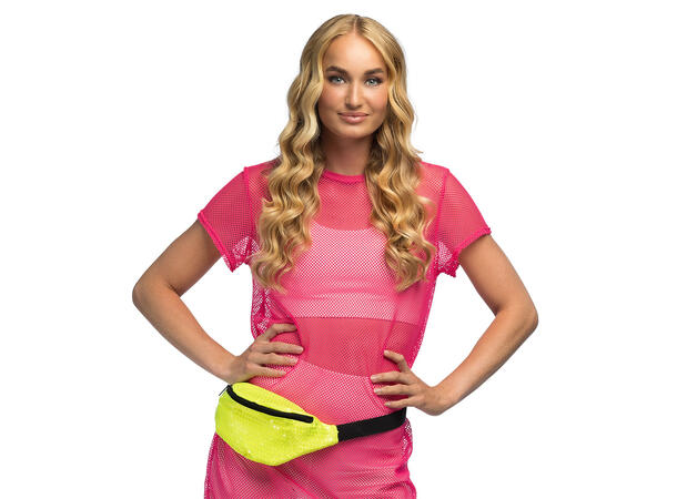 Rumpetaske m/Paljetter - Neon Assortert 1 Caps til voksen - Onesize 