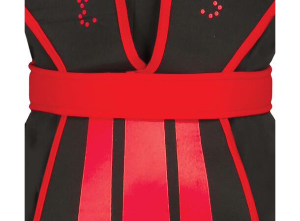 Rød/Sort Ninja - Gutt 1 Kostyme til barn - 5-6 år (119 cm) 