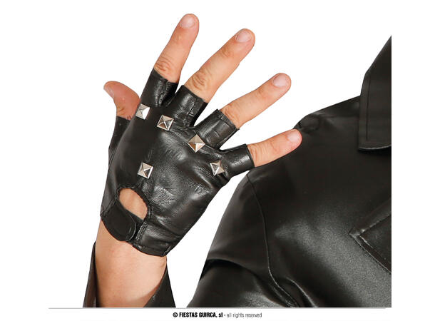 Sado-hansker - Sort - Skinnlook 1 Par hansker i metal/polyester 