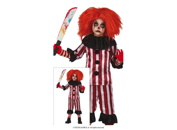 Sirkusklovn - gutt 1 Kostyme til barn - 5-6 år (119 cm) 