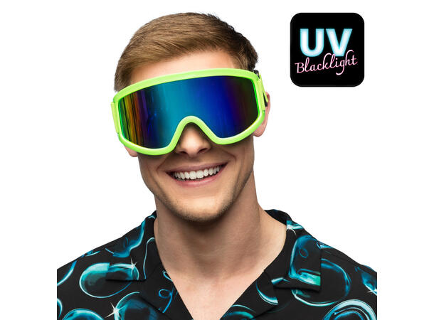 Skibriller - Neon Grønn - UV 1 Par skibriller i plast 