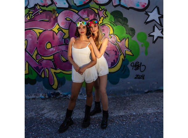 Skibriller hjerteform - Neon Rosa - UV 1 Par briller i plast 