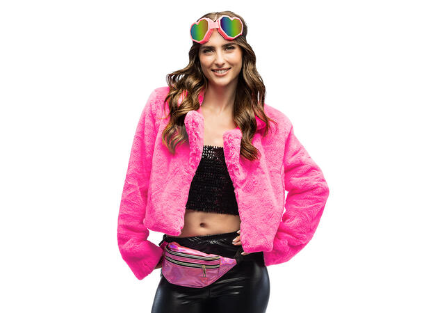 Skibriller hjerteform - Neon Rosa - UV 1 Par briller i plast 