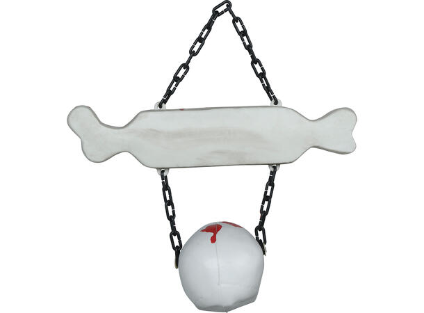 Skilt m/blodig skalle og  bein - WELCOME 1 Dekorasjon i PVC - 40x37cm 