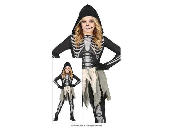 Skjelettdrakt m/filler - Jente 1 Kostyme til barn - 7-9 år (133 cm) 