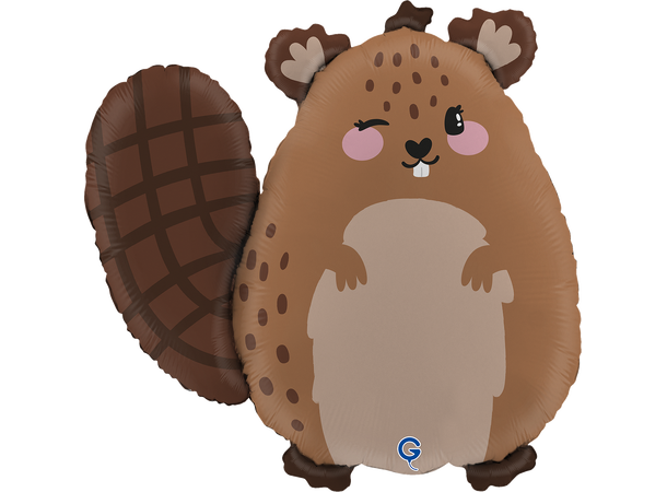 Skogens dyr - Bever 1 Folieballong med form - (51x53 cm) 