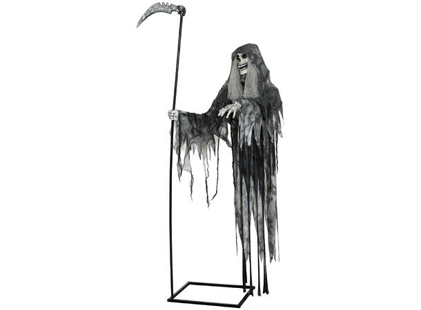 Skrekkfigur - Døden - Skjelett med ljå 1 Figur m/lyd/lys/begegelse - 205cm 
