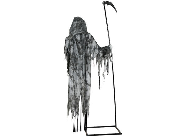 Skrekkfigur - Døden - Skjelett med ljå 1 Figur m/lyd/lys/begegelse - 205cm 