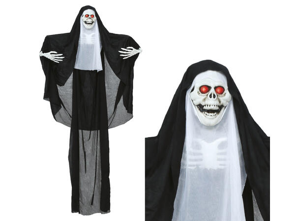 Skrekkfigur - Hengende nonneskjelett 1 Figur m/lys - 115cm 