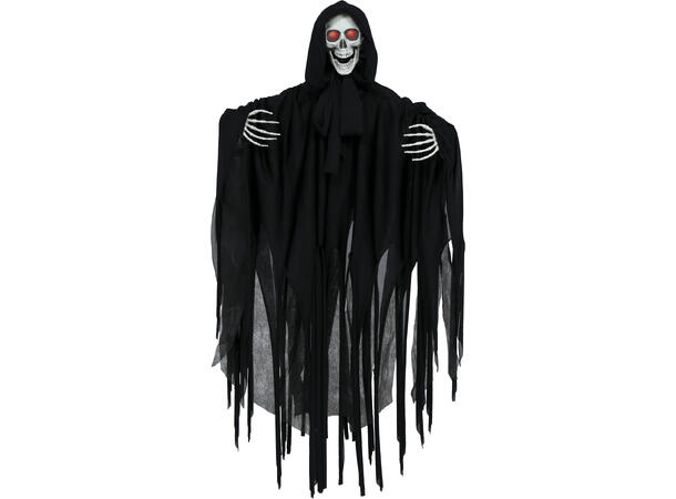 Skrekkfigur - Hengende skjelett m/kappe 1 Figur m/lyd/lys/begegelse - 90cm 