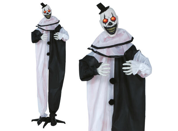 Skrekkfigur - Klovn - sort/hvit 1 Figur m/lyd/lys/begegelse - 205cm 