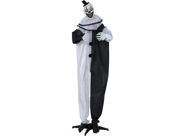 Skrekkfigur - Klovn - sort/hvit 1 Figur m/lyd/lys/begegelse - 205cm 