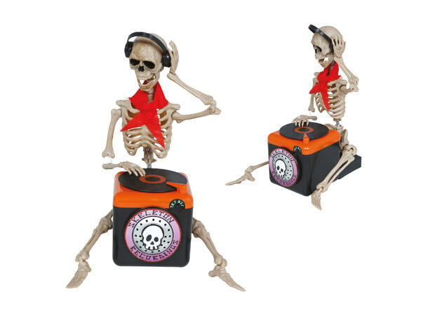 Skrekkfigur - Skjelett DJ 1 Figur m/lyd/lys/begegelse - 26x14cm 