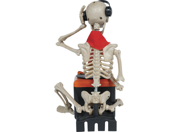 Skrekkfigur - Skjelett DJ 1 Figur m/lyd/lys/begegelse - 26x14cm 