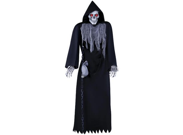 Skrekkfigur - Skjelett i kappe m/hette 1 Figur m/lyd/lys/begegelse - 250cm 