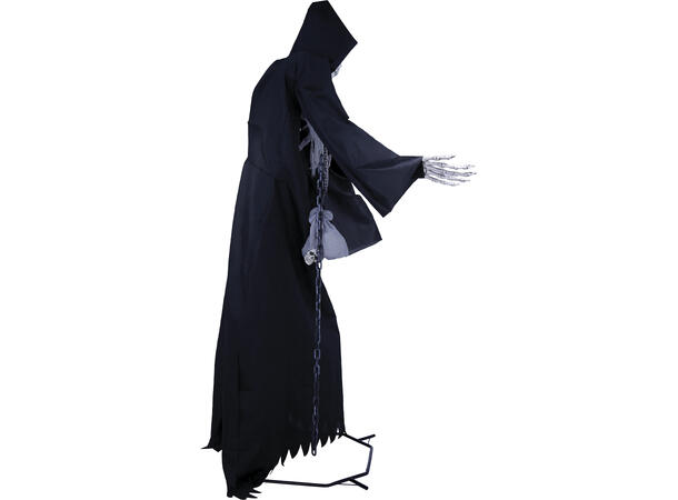 Skrekkfigur - Skjelett i kappe m/hette 1 Figur m/lyd/lys/begegelse - 250cm 