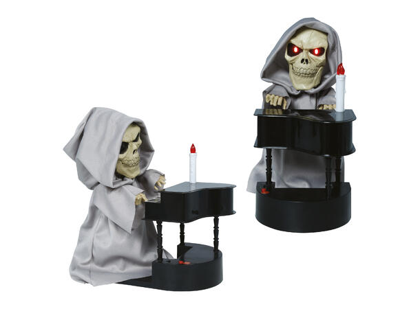 Skrekkfigur - Skjelett med piano 1 Figur m/lyd/lys/begegelse - 32x15cm 