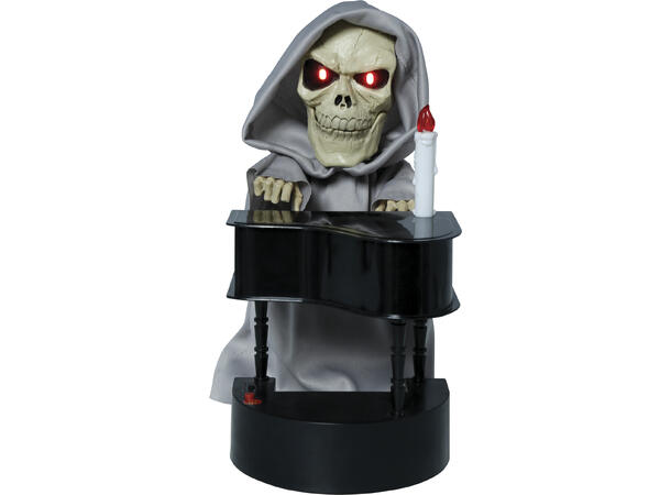 Skrekkfigur - Skjelett med piano 1 Figur m/lyd/lys/begegelse - 32x15cm 
