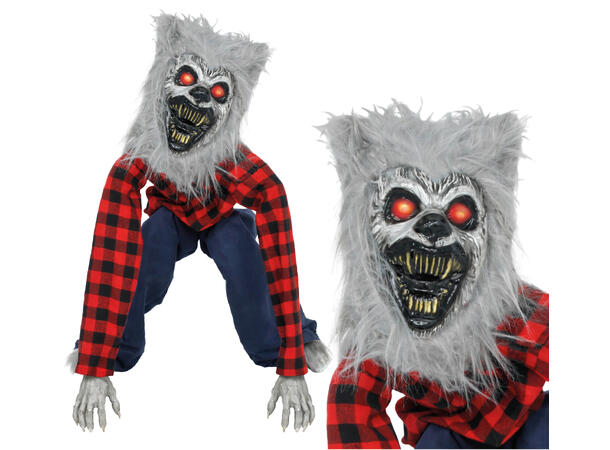 Skrekkfigur - Varulv 1 Figur m/lyd/lys/begegelse - 90cm 