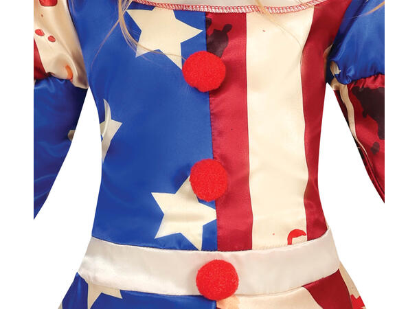 Skummel Klovn - Patriot - Rød/Hvit/Blå 1 Barnekostyme til jente - Str 10-12 År 