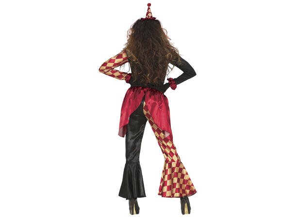 Skummel klovn - Rød/Hvit ruter 1 Damekostyme - str 36-38 (S) 