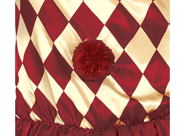 Skummel klovn - Rød/Hvit ruter 1 Damekostyme - str 36-38 (S) 