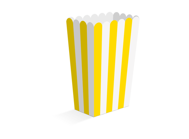 Snackboks - Gule striper 8 Snacksbokser i papir - 6,3x4,4x13,5cm 