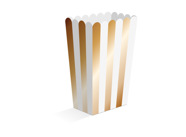 Snackboks - Gull striper 8 Snacksbokser i papir - 6,3x4,4x13,5cm 