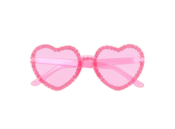 Solbriller - Hjerteform - Rosa m/stener 1 Par briller i plast 
