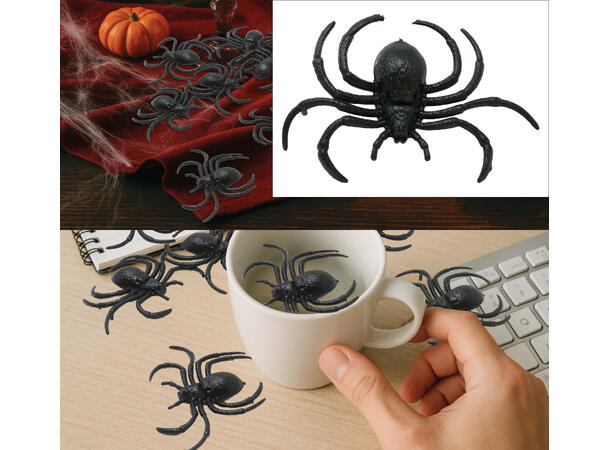 Sorte eddekopper Pose med 12 eddekorpper i PVC - 7cm 