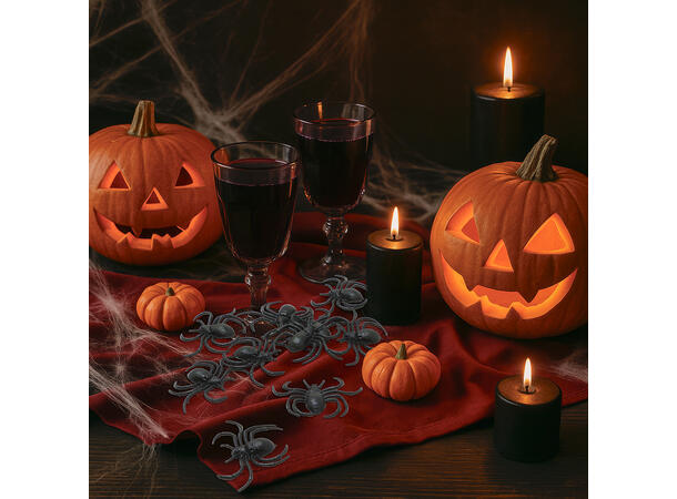 Sorte eddekopper Pose med 12 eddekorpper i PVC - 7cm 