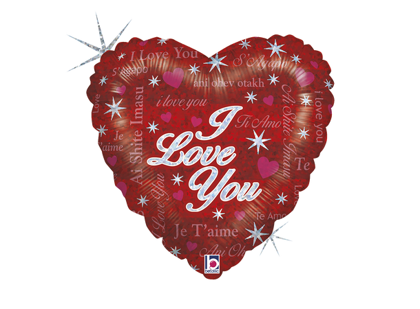 Sparkling Love - Hjerte 1 Folieballong hjerte - 46cm (18") 