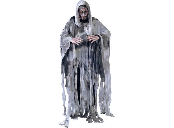 Spøkelse - tunika  m/hette - Grå 1 Herrekostyme - str 52-54 (L) 