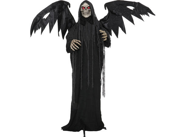 Stående skjelett m/kappe og vinger 1 Figur m/lyd/lys/begegelse - 170cm 