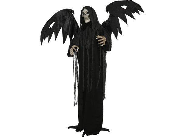 Stående skjelett m/kappe og vinger 1 Figur m/lyd/lys/begegelse - 170cm 