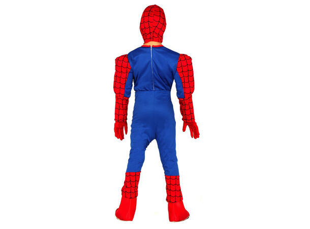 Superhelt - Edderkoppmann - Rod/Blå 1 Barnekostyme til gutt - Str 7-9 År 