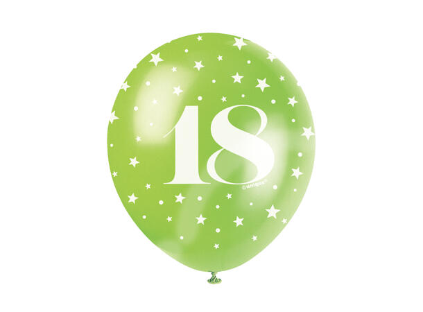Superprint Premium 18 År - Assortert 5 Gummiballonger - 30cm (12") 