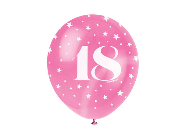 Superprint Premium 18 År - Assortert 5 Gummiballonger - 30cm (12")