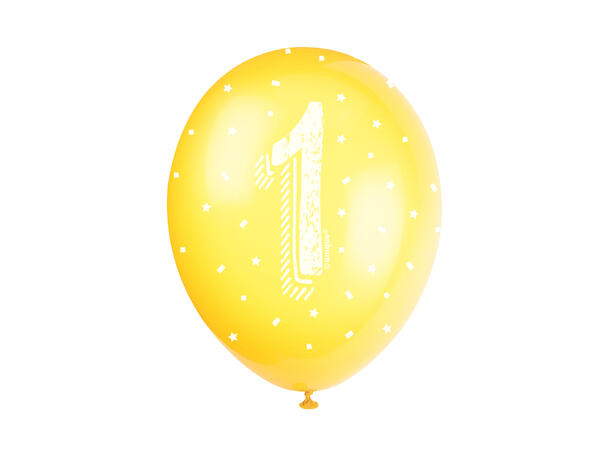 Superprint Premium 1 År - Assortert 5 Gummiballonger - 30cm (12")
