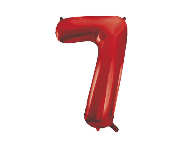 Tallballong - #7 - Rød 1 Folieballong - 86cm (34")