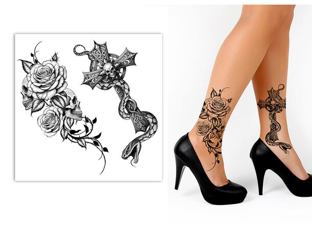 Tatovering - Day of The Dead 1 Ark med tatoveringer - 14,5x14,5cm 