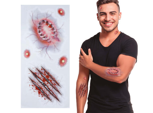 Tatoveringer - Bitemerker 1 Ark med tatoveringer - 30x14cm 