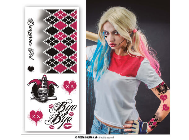 Tattovering - Dangerous Girl 1 Ark med tattoveringer - 30x14cm 