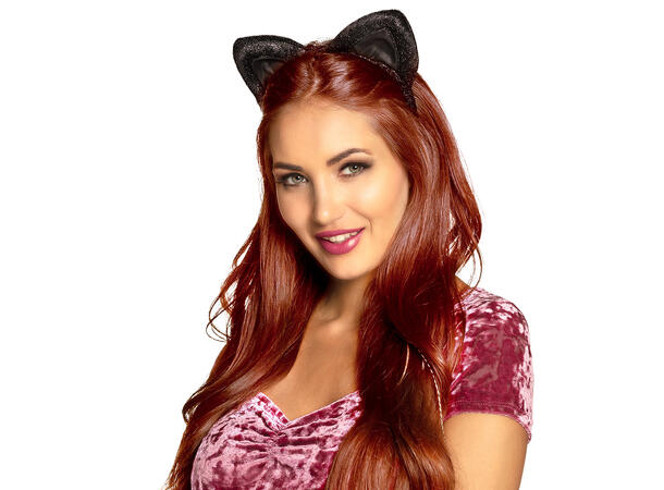 Tiara - Katteører i fløyel - sort 1 Tiara - onesize 