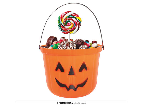 Trick or Treat - Gresskarbøtte - oransje 1 Plastbøtte i PVC - 20cm 